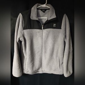 Fila Black and Gray Sport Fleece  Jacket